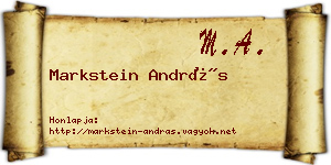 Markstein András névjegykártya